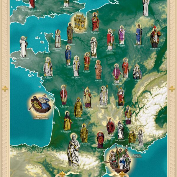 Carte de l'Évangélisation des Gaules - Poster grand format A2