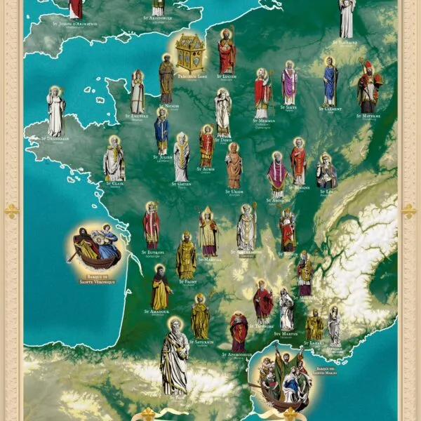Carte de l'Évangélisation des Gaules - Poster grand format A2