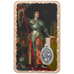 Carte médaille métal avec prière de sainte Jeanne d'Arc