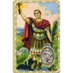 Carte médaille métal avec prière de saint Expédit