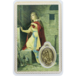 Carte médaille métal avec prière de sainte Philomène