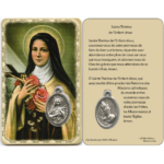Carte médaille métal avec prière de sainte Thérèse de l'Enfant Jésus