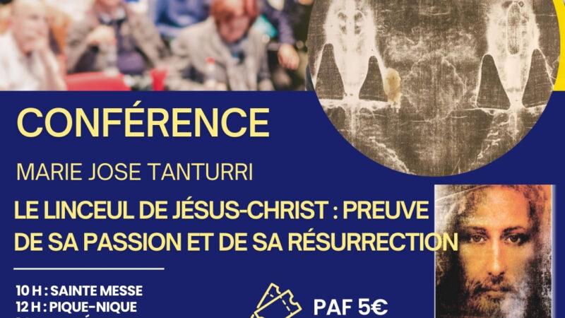Conférence sur le Linceul de Turin : Dimanche de la Passion 6 avril 2025 – Marie José Tanturri