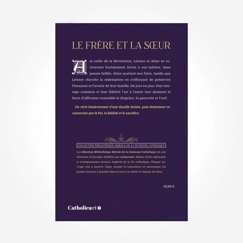 Le frère et la sœur livre jeunesse catholique 4 ème de couverture