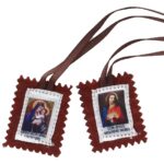 Scapulaire de Notre-Dame du Mont Carmel en tissu - Mini format